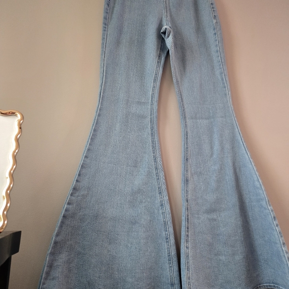 Women's Light Blue Flared Jeans - Picture 14 of 16